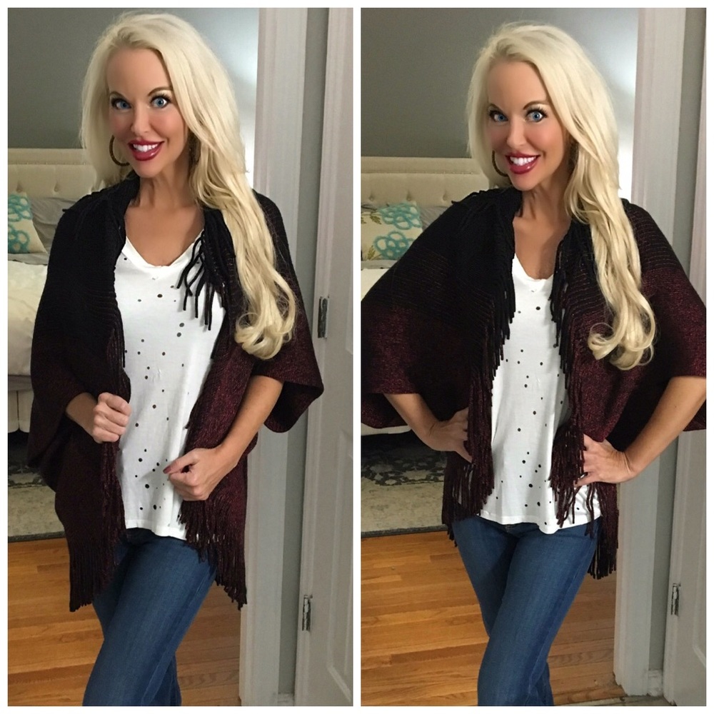 🥰LAST 1! Tone Fringe Cardigan! - Picture 3 of 4